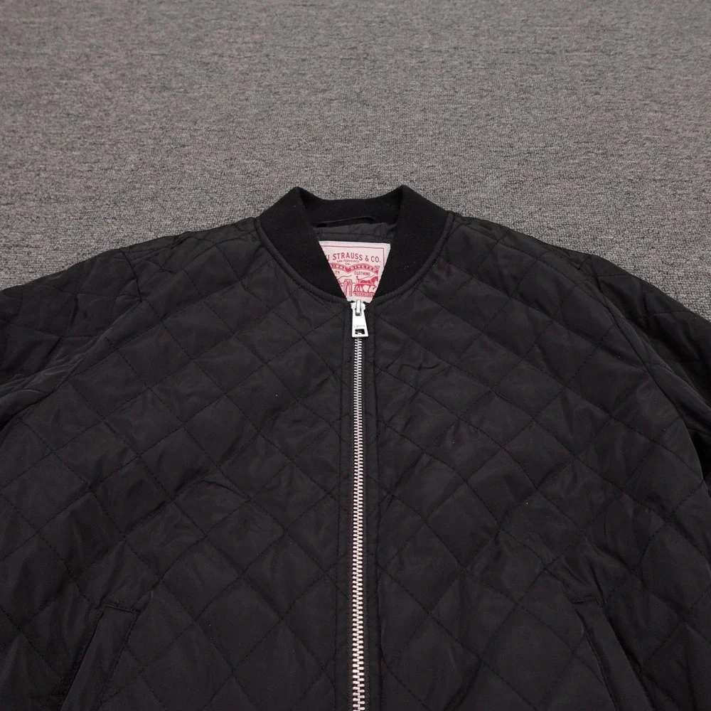 Levi's Jacket Womens XS Black Quilted Bomber Full Zip Pockets Insulated Casual